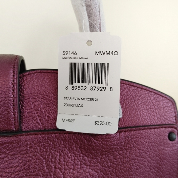 New Coach Metallic Mercer 24 stardust rivets Purse - Picture 9 of 10